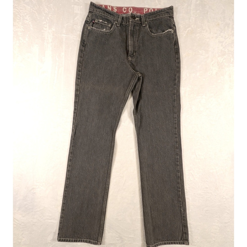 Polo Jeans Co Ralph Lauren Womens Boot Cut Faded Black Denim Jeans Size 8, 31" L